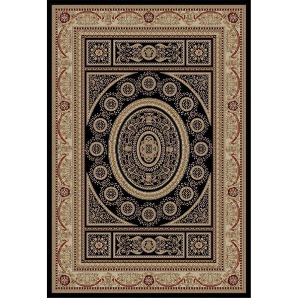 Rlm Distribution 7 ft. 10 in. x 9 ft. 10 in. Jewel Aubusson - Black HO2545853